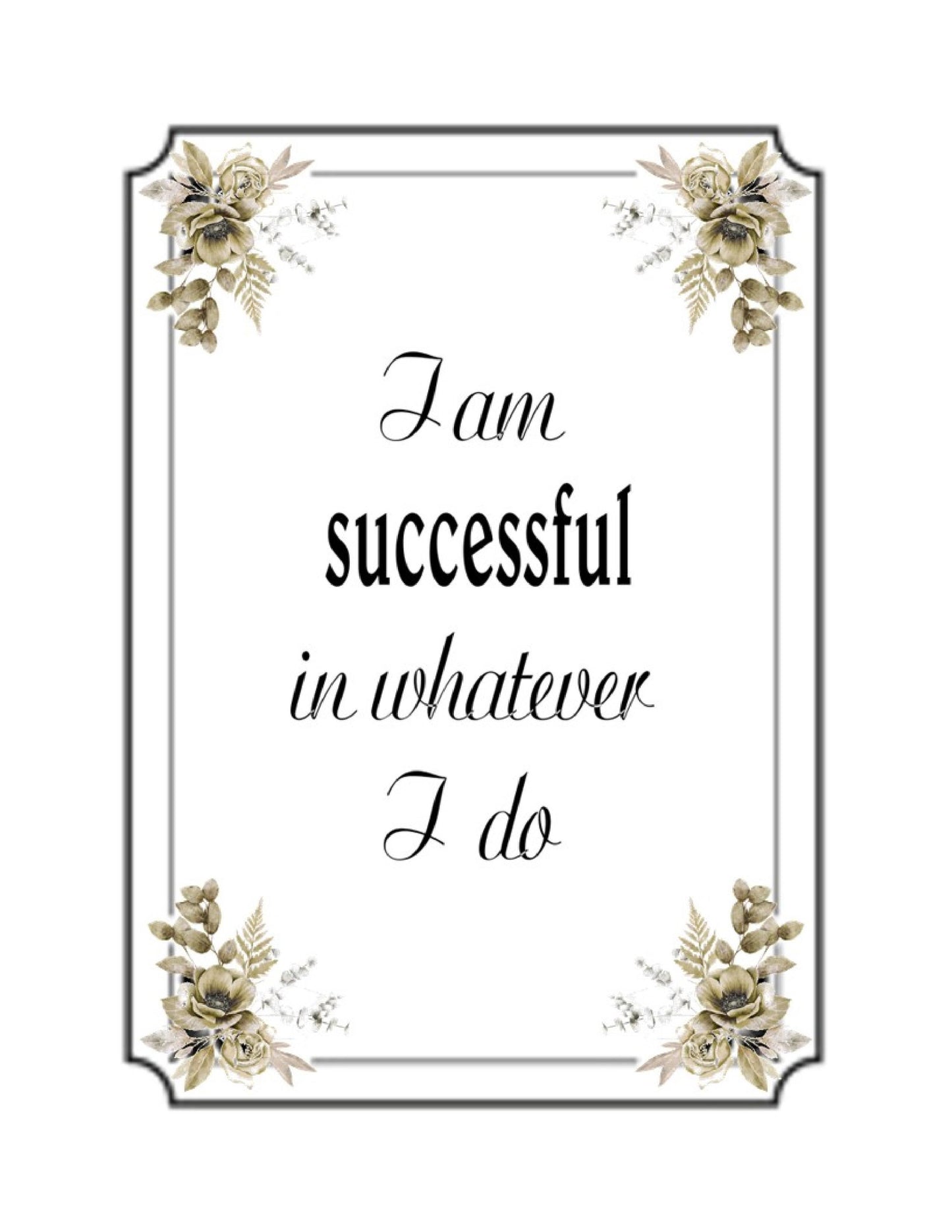 Attract Success Opportunities Set of 4 Positive Mindset Affirmation Printables